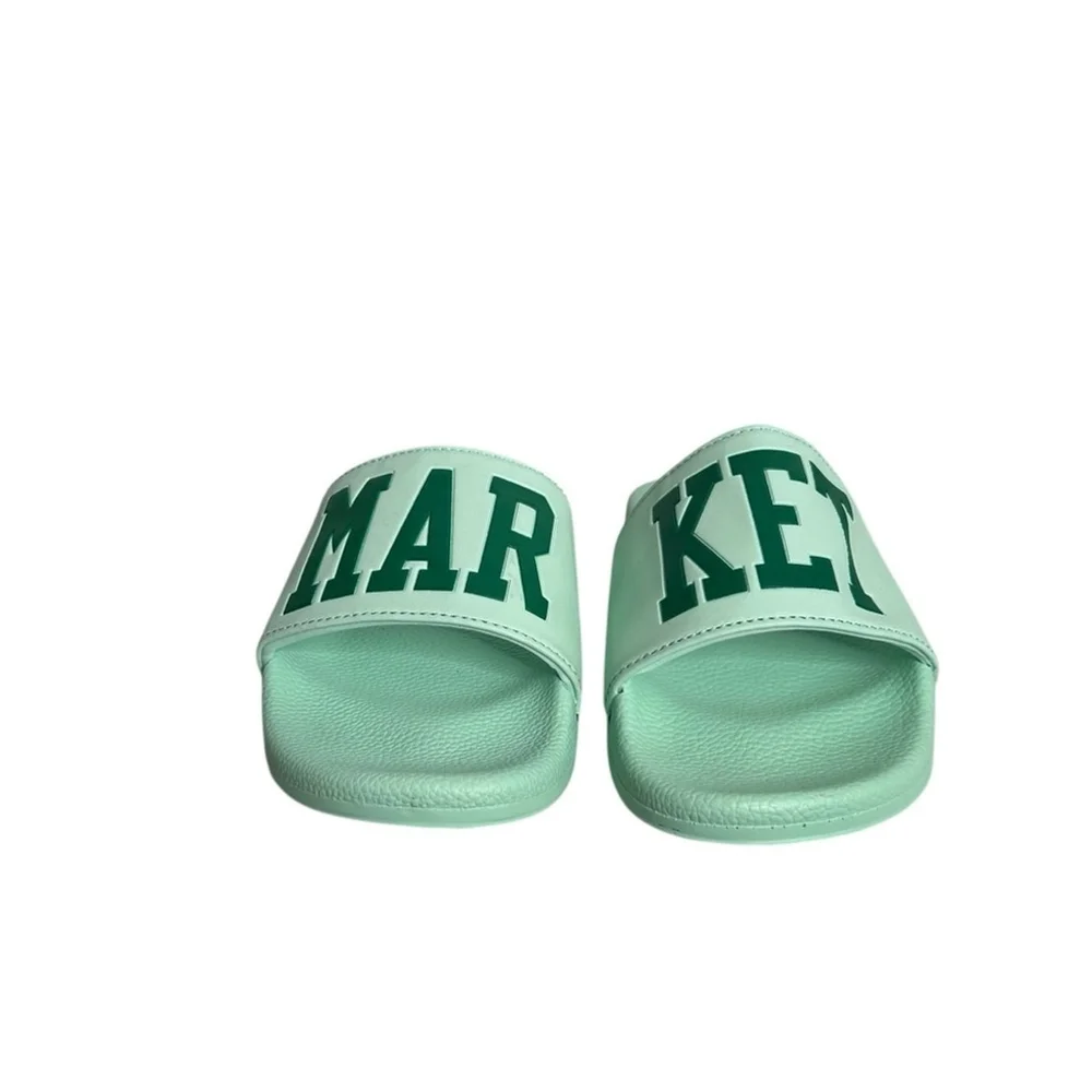 MARKET Standard Pool Lounge Casual Slide in Sage Mint Green Logo Men's Size 11